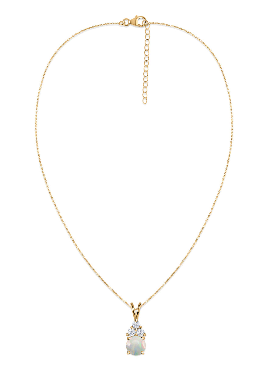 Ethiopian Opal Gold Pendant with LGD Accents