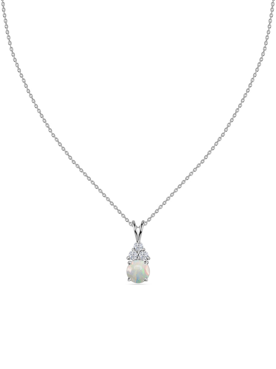 Ethiopian Opal Gold Pendant with LGD Accents