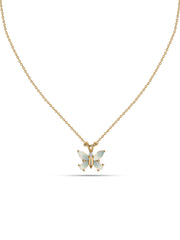 Opal Wings Butterfly Pendant with Chain