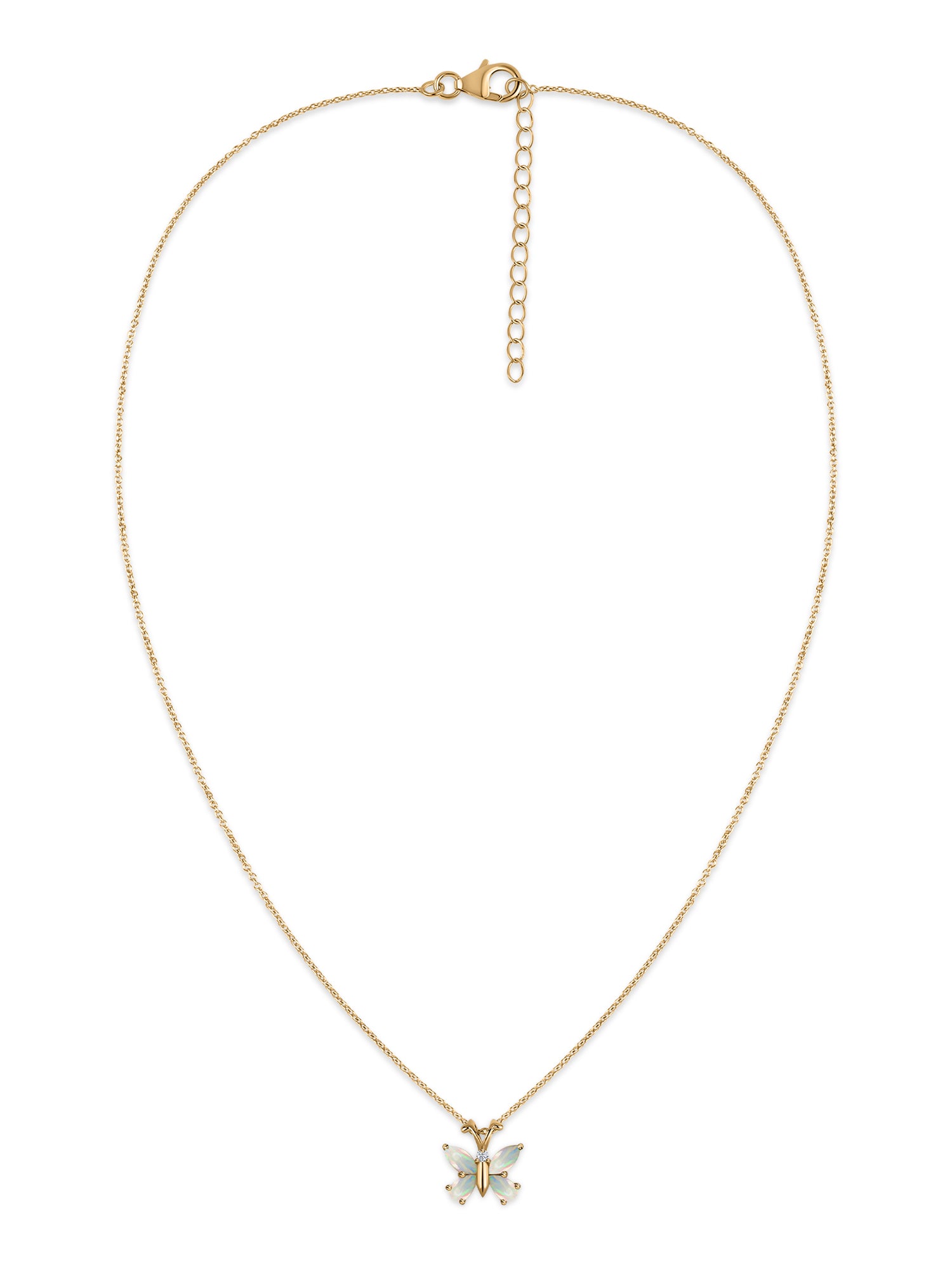 Opal Wings Butterfly Pendant with Chain