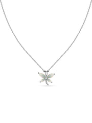 Ethiopian Opal Butterfly Gold Pendant with Chain