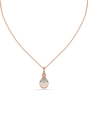 Ethiopian Opal Pear Gold Pendant with Chain