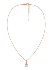 Ethiopian Opal Pear Gold Pendant with Chain