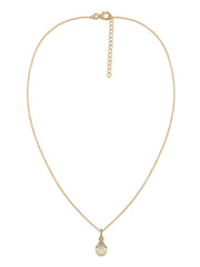 Ethiopian Opal Pear Gold Pendant with Chain