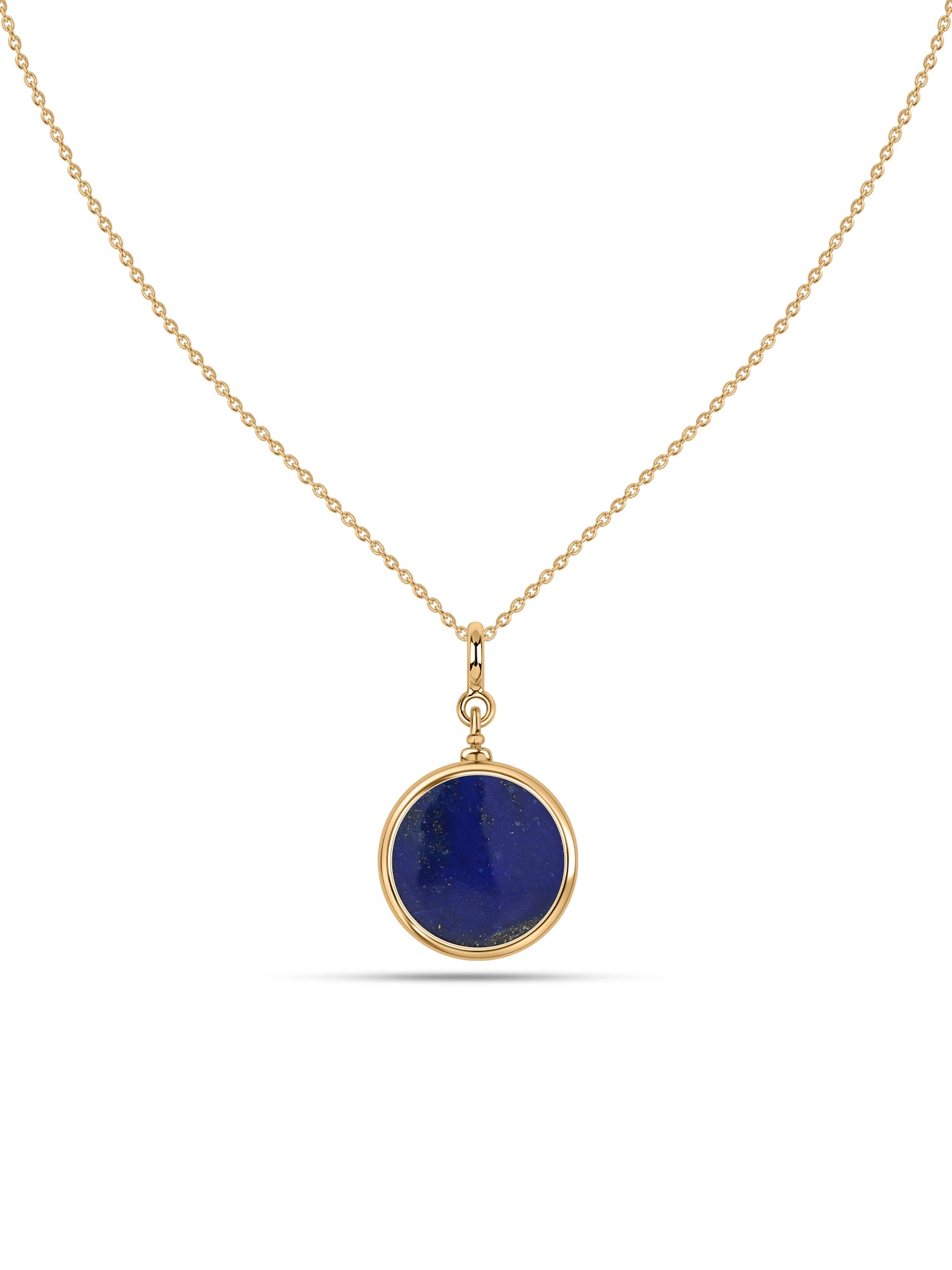 Natural Double Sided Lapis and Turquoise Silver Pendant