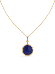 Natural Double Sided Lapis and Turquoise Silver Pendant