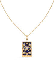 Natural Lapis Geometric Star Silver Pendant Necklace