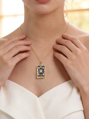 Natural Lapis Geometric Star Silver Pendant Necklace