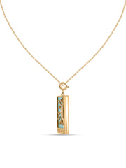 Natural Turquoise Sun Motif Silver Pendant Necklace
