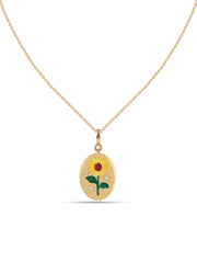 Sunflower Natural White Topaz Silver Pendant Necklace