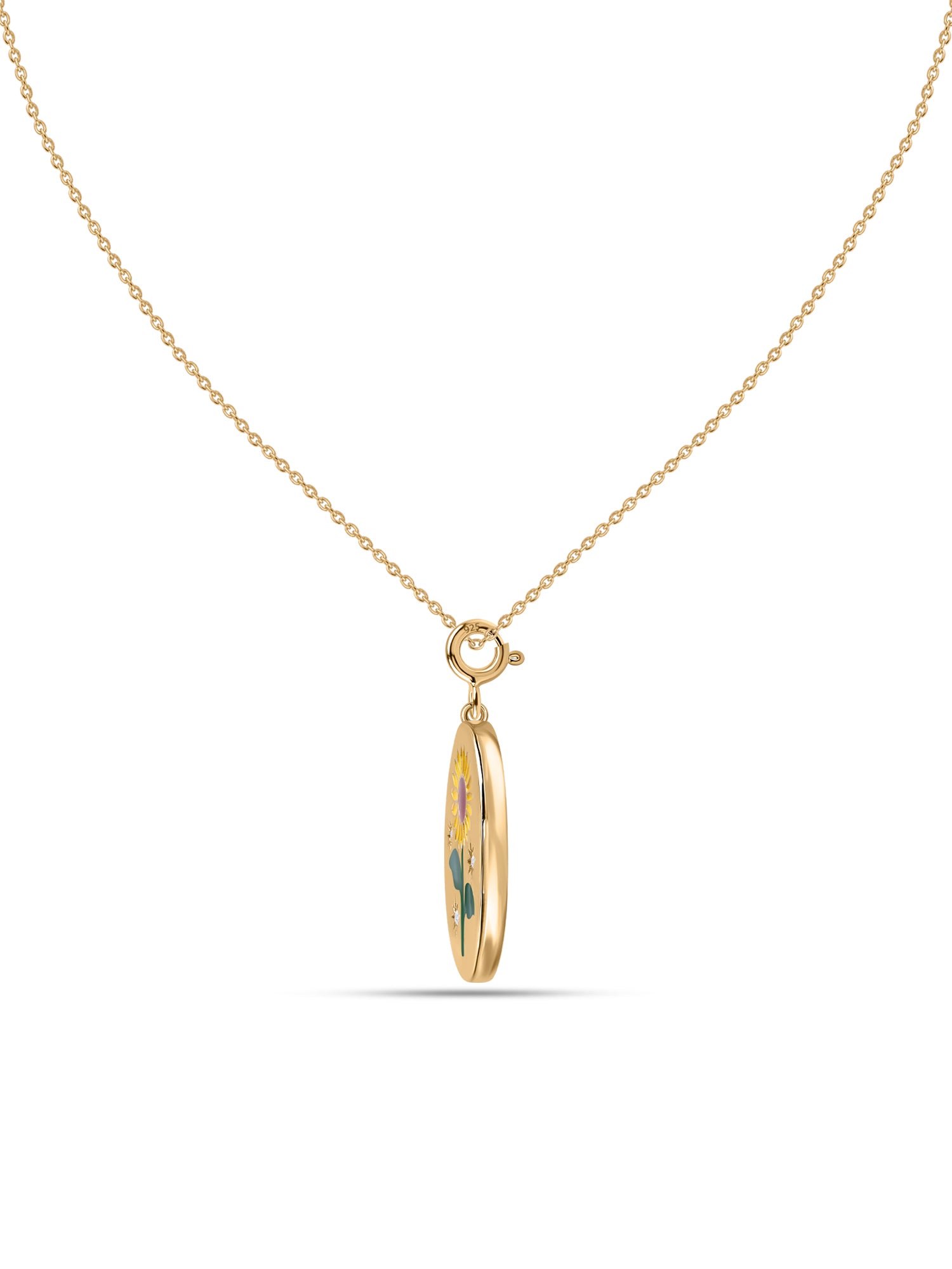 Sunflower Natural White Topaz Silver Pendant Necklace