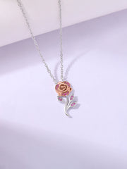 Eternal Rose Garden Silver Valentine Necklace
