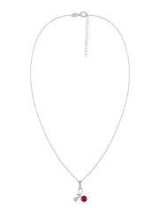 Infinite Love Ruby Silver Valentine Pendant With Chain