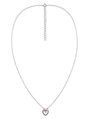 Blush of Love Ruby Heart Silver Necklace