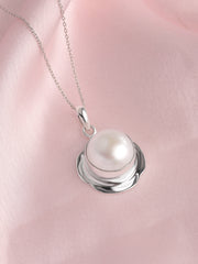 Baroque Pearl Sculpted Silver Necklace