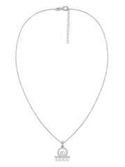 Royal Pearl Charm Silver Necklace