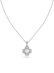 Vintage Pearl Bloom Silver Necklace