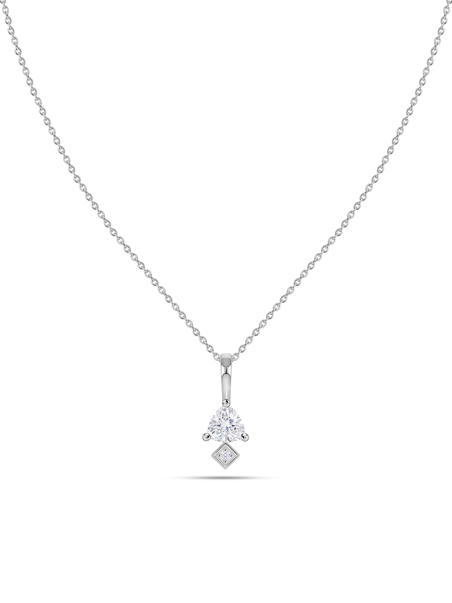 Trillion American Diamond Silver Necklace for Women