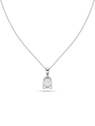 Kitten American Diamond Silver Necklace for Women