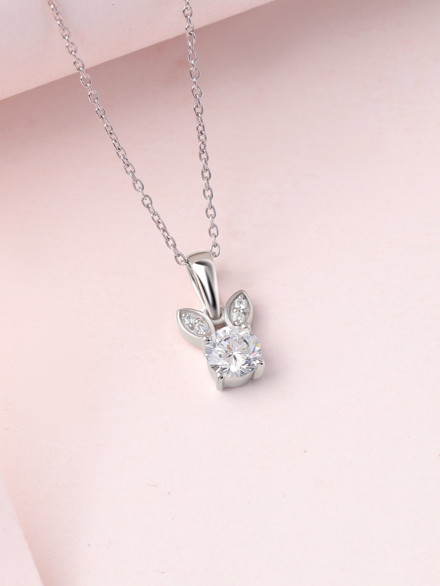 Bunny American Diamond Silver Necklace for Women