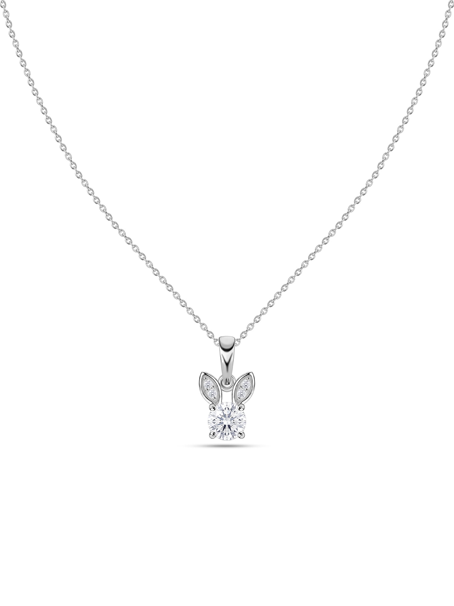 Bunny American Diamond Silver Necklace for Women