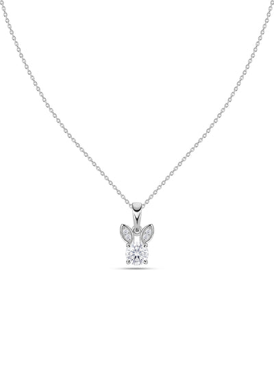 Bunny American Diamond Silver Necklace for Women