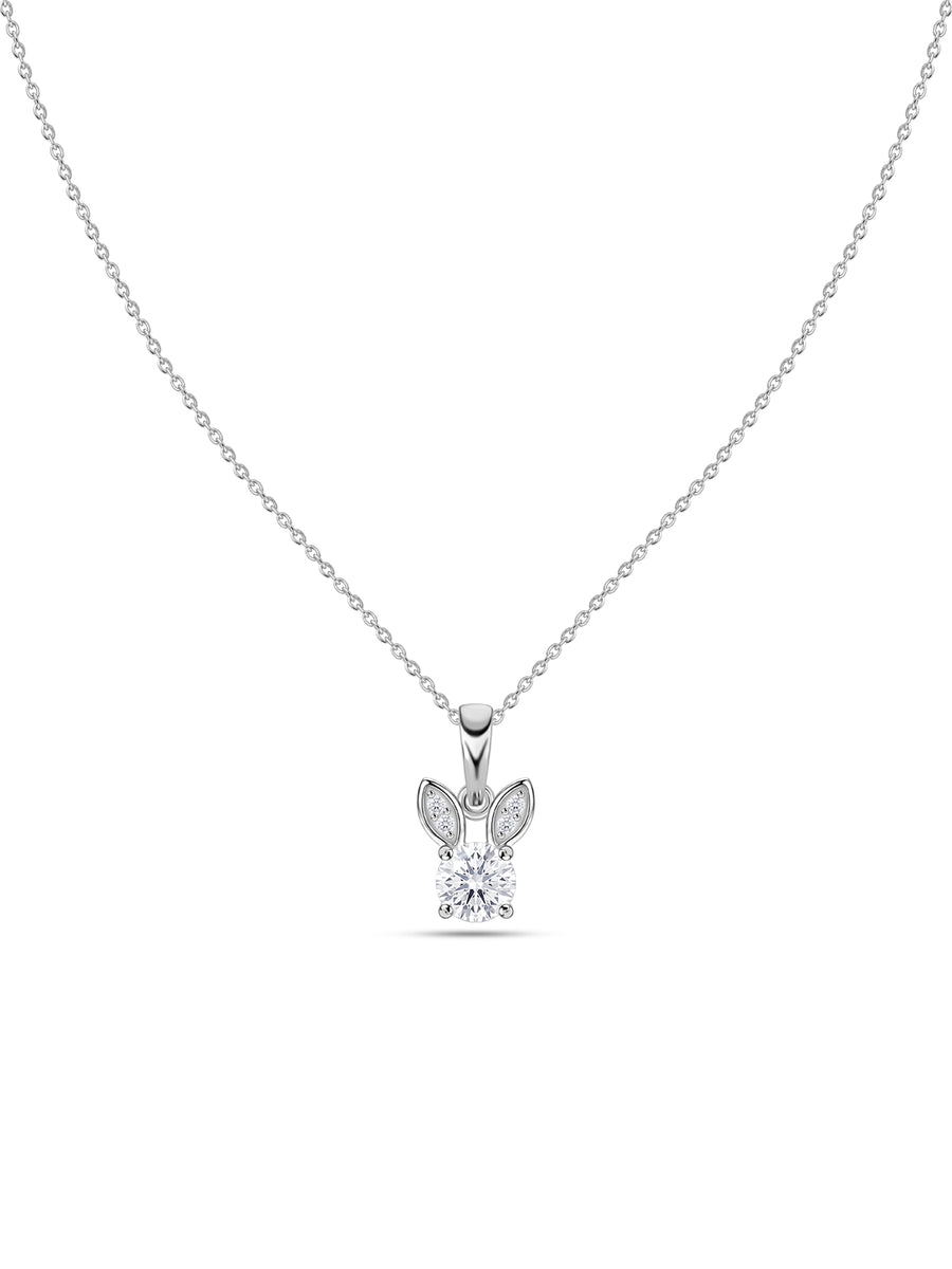 Bunny American Diamond Silver Necklace for Women