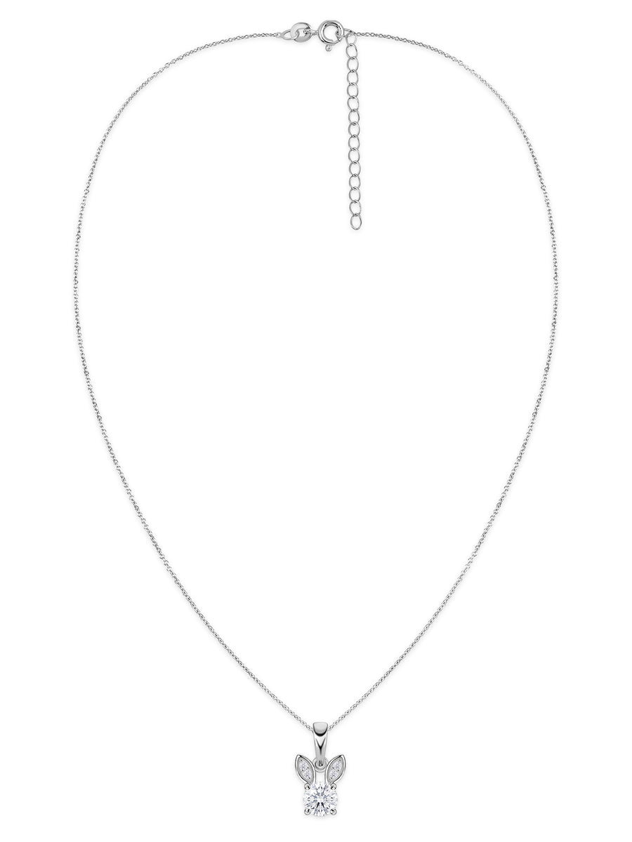 Bunny American Diamond Silver Necklace for Women