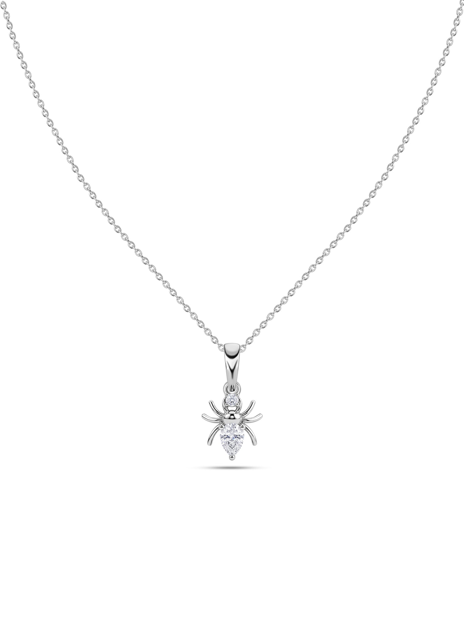 American Diamond Spider Silver Pendant Necklace for Women