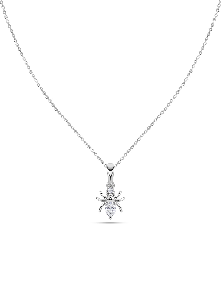 American Diamond Spider Silver Pendant Necklace for Women