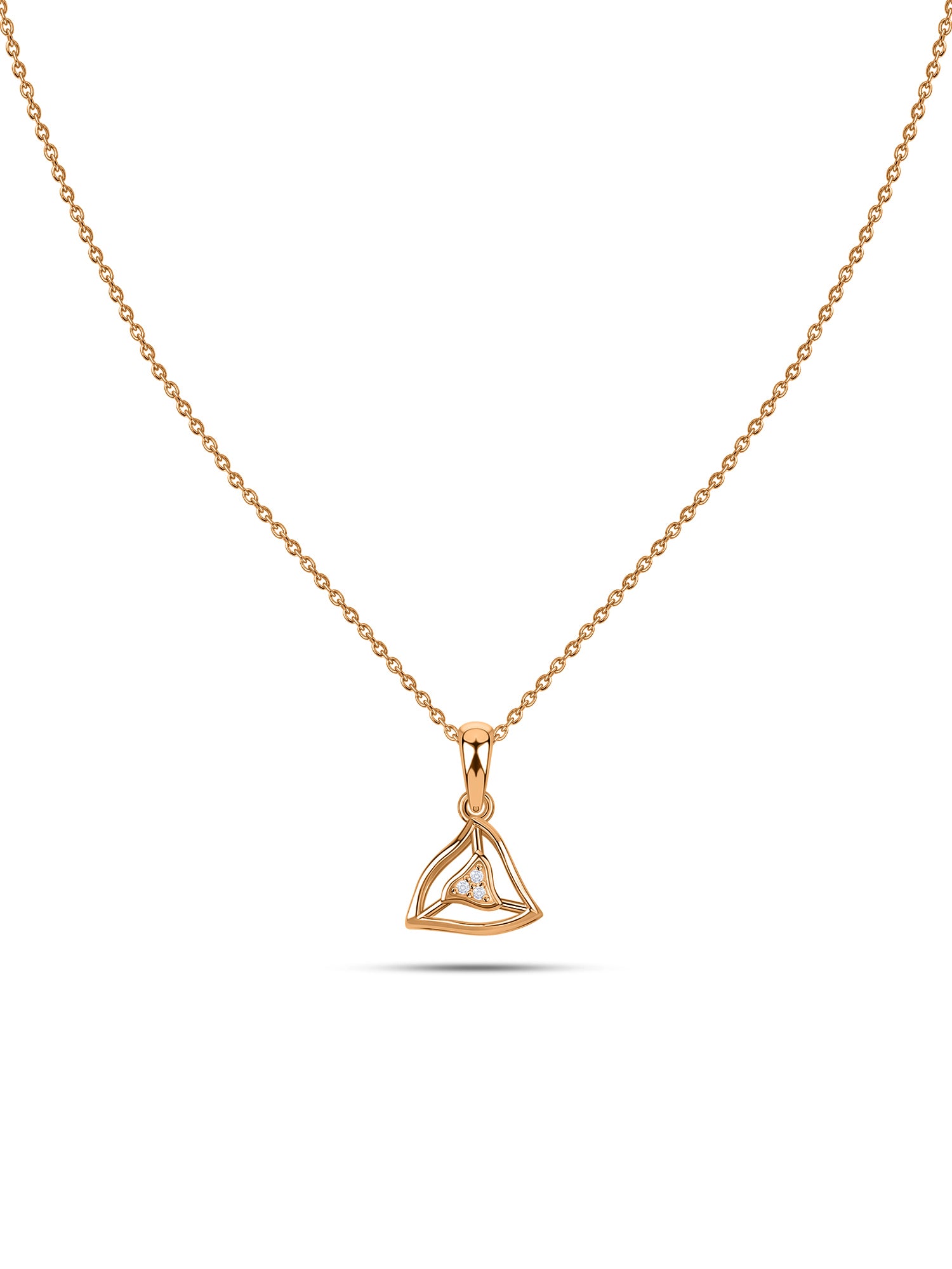 Triangular Halo Lab Grown Diamond Vermeil Gold Pendant