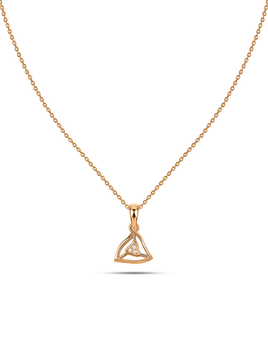 Triangular Halo Lab Grown Diamond Vermeil Gold Pendant