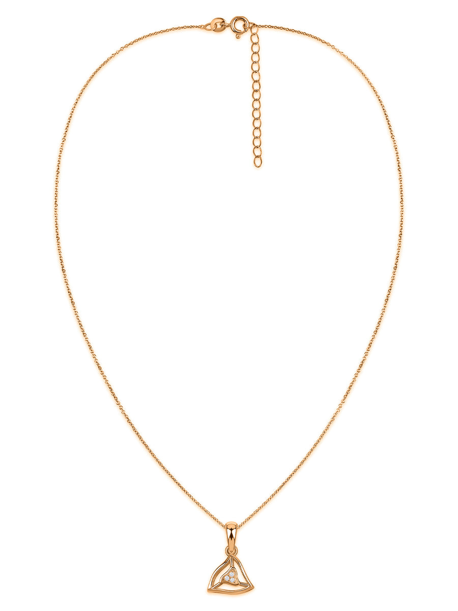 Triangular Halo Lab Grown Diamond Vermeil Gold Pendant