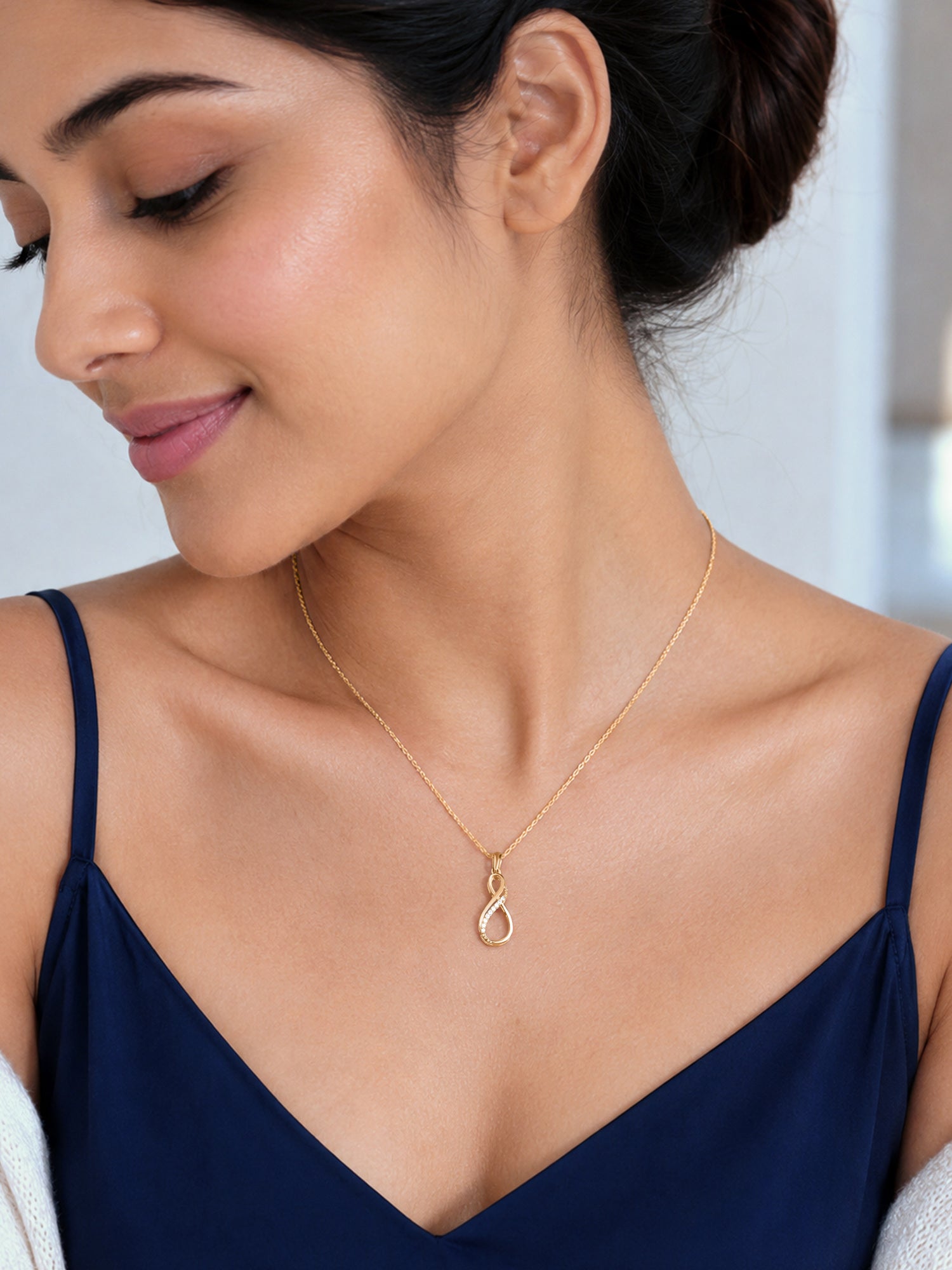 Endless Twist Lab Grown Diamond Vermeil Gold Pendant