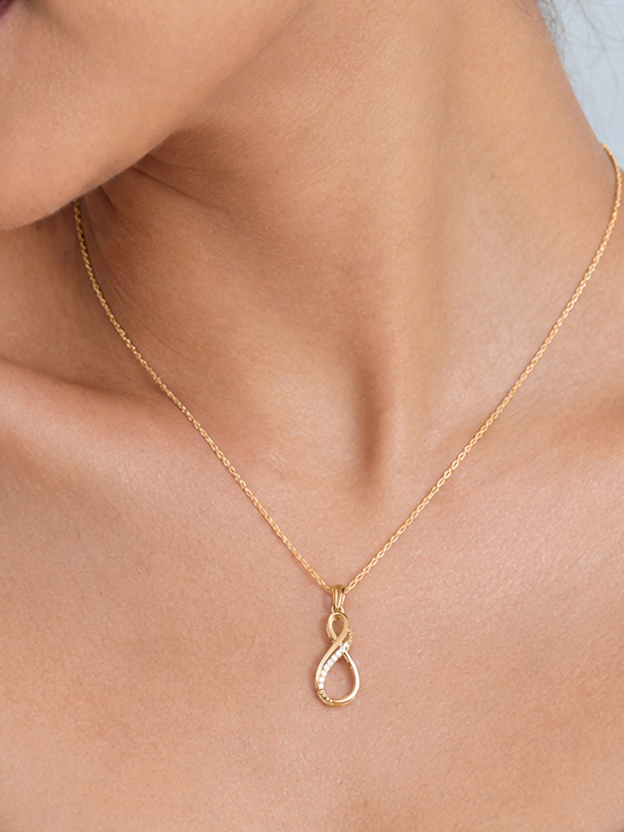 Endless Twist Lab Grown Diamond Vermeil Gold Pendant