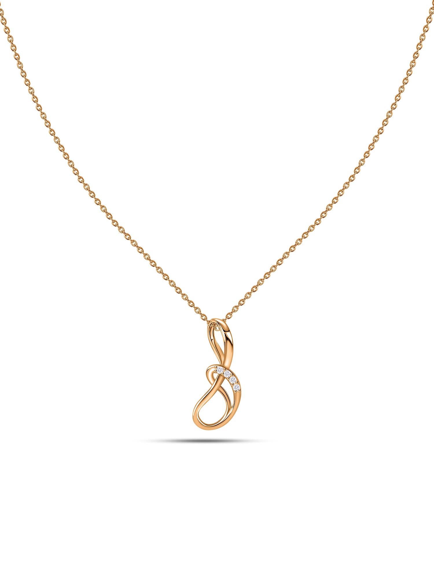 Infinity Curve Lab Grown Diamond Vermeil Gold Pendant