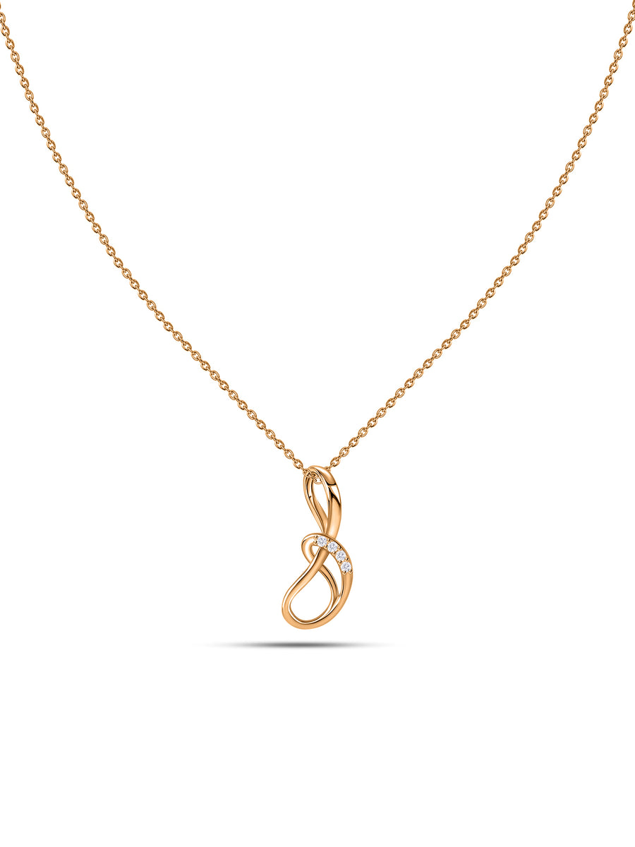 Infinity Curve Lab Grown Diamond Vermeil Gold Pendant