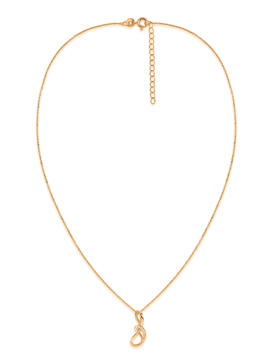 Infinity Curve Lab Grown Diamond Vermeil Gold Pendant