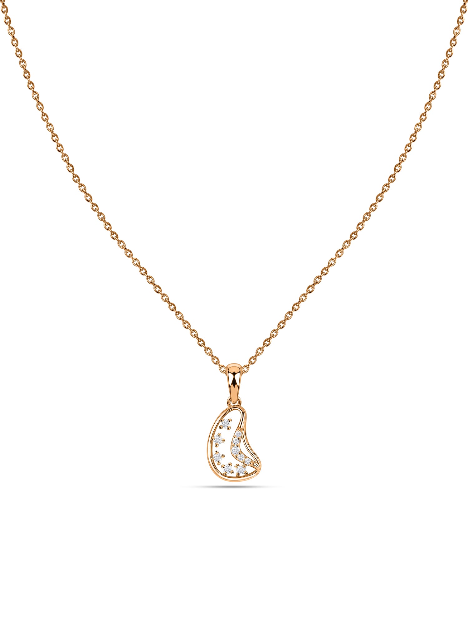 Lab Grown Diamond Curved Vermeil Gold Pendant