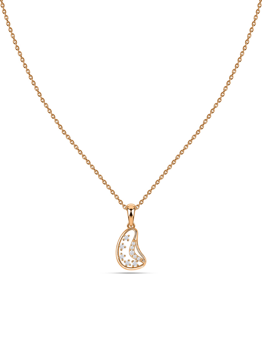 Lab Grown Diamond Curved Vermeil Gold Pendant