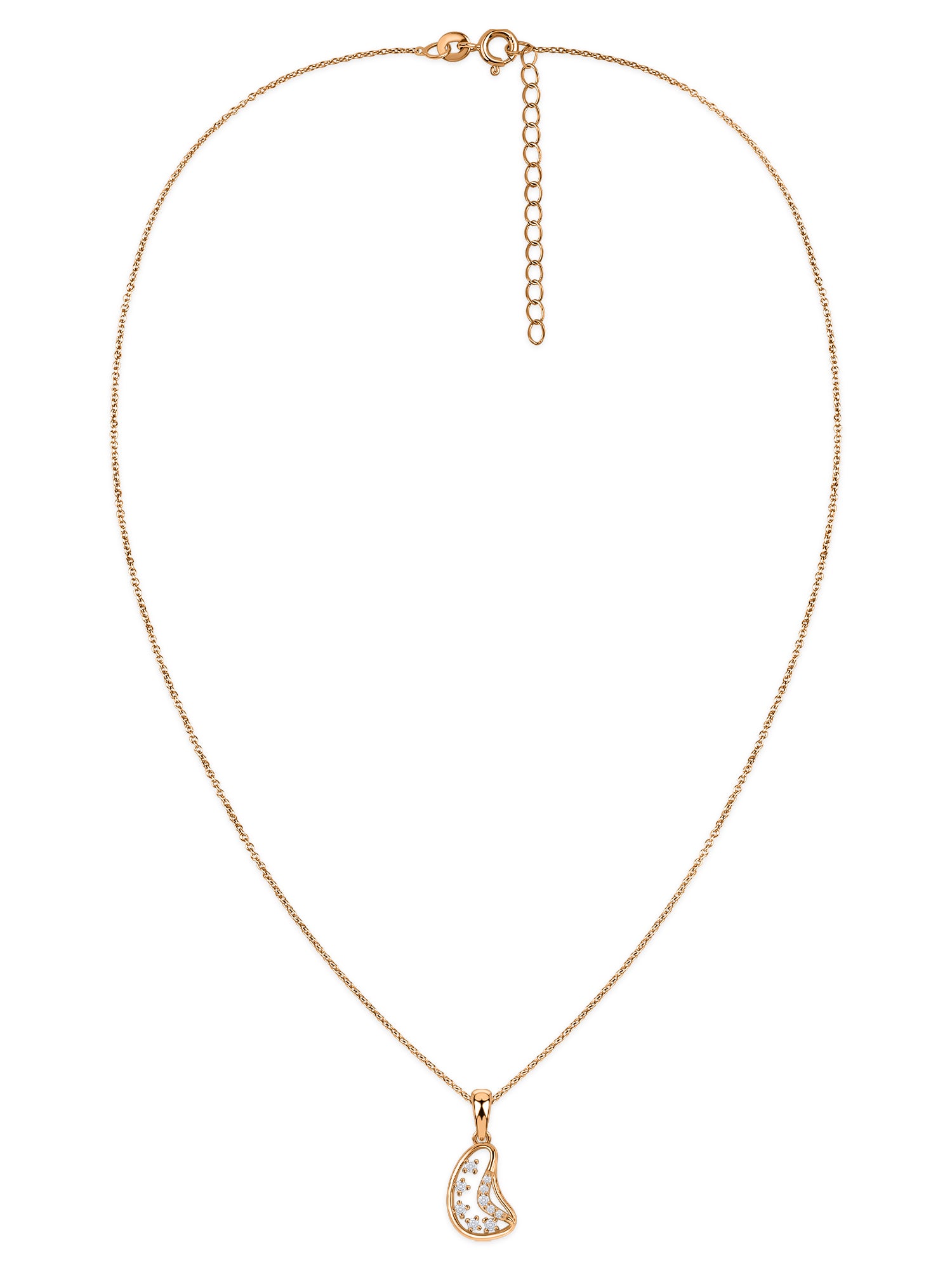 Lab Grown Diamond Curved Vermeil Gold Pendant