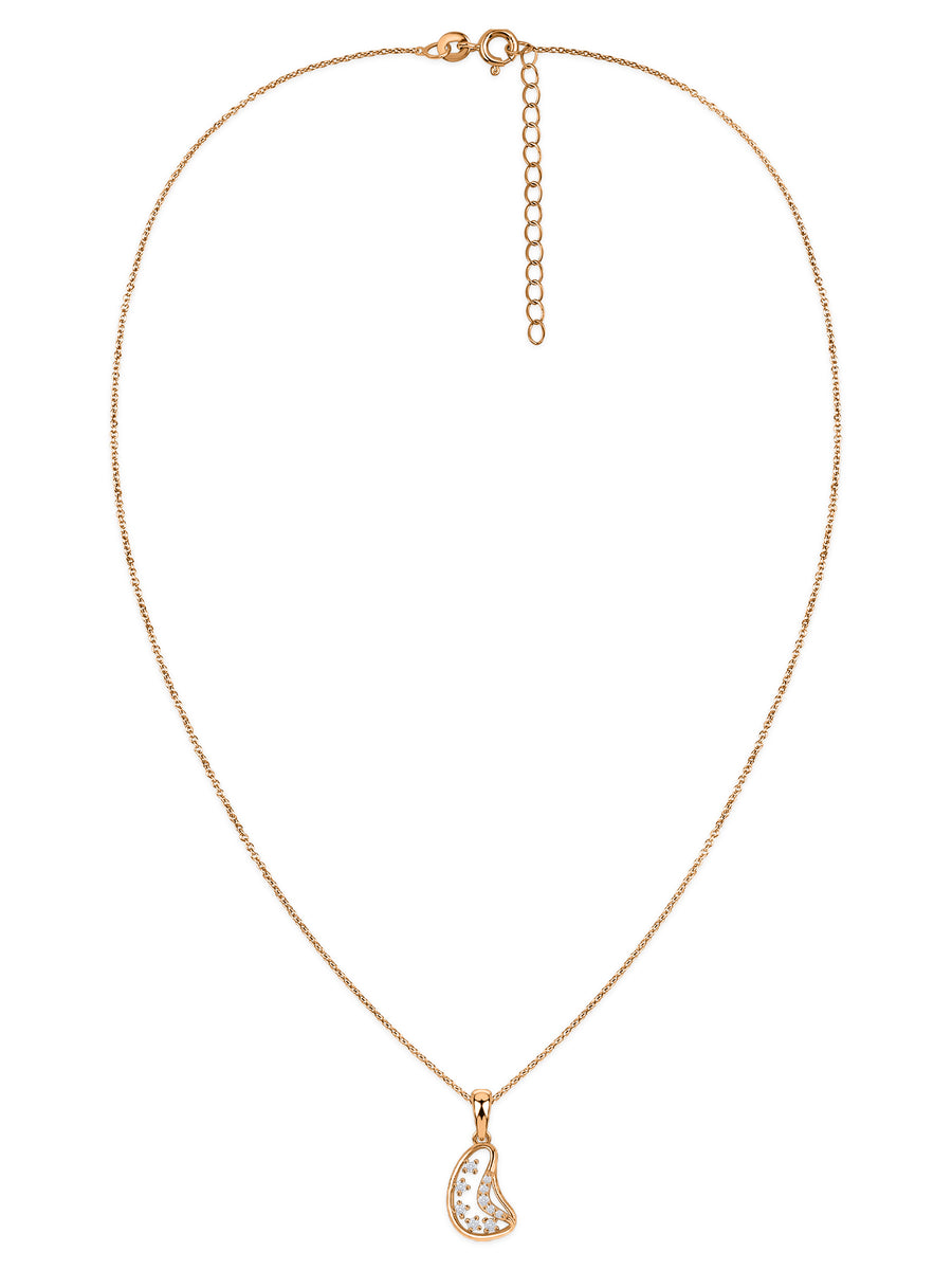 Lab Grown Diamond Curved Vermeil Gold Pendant