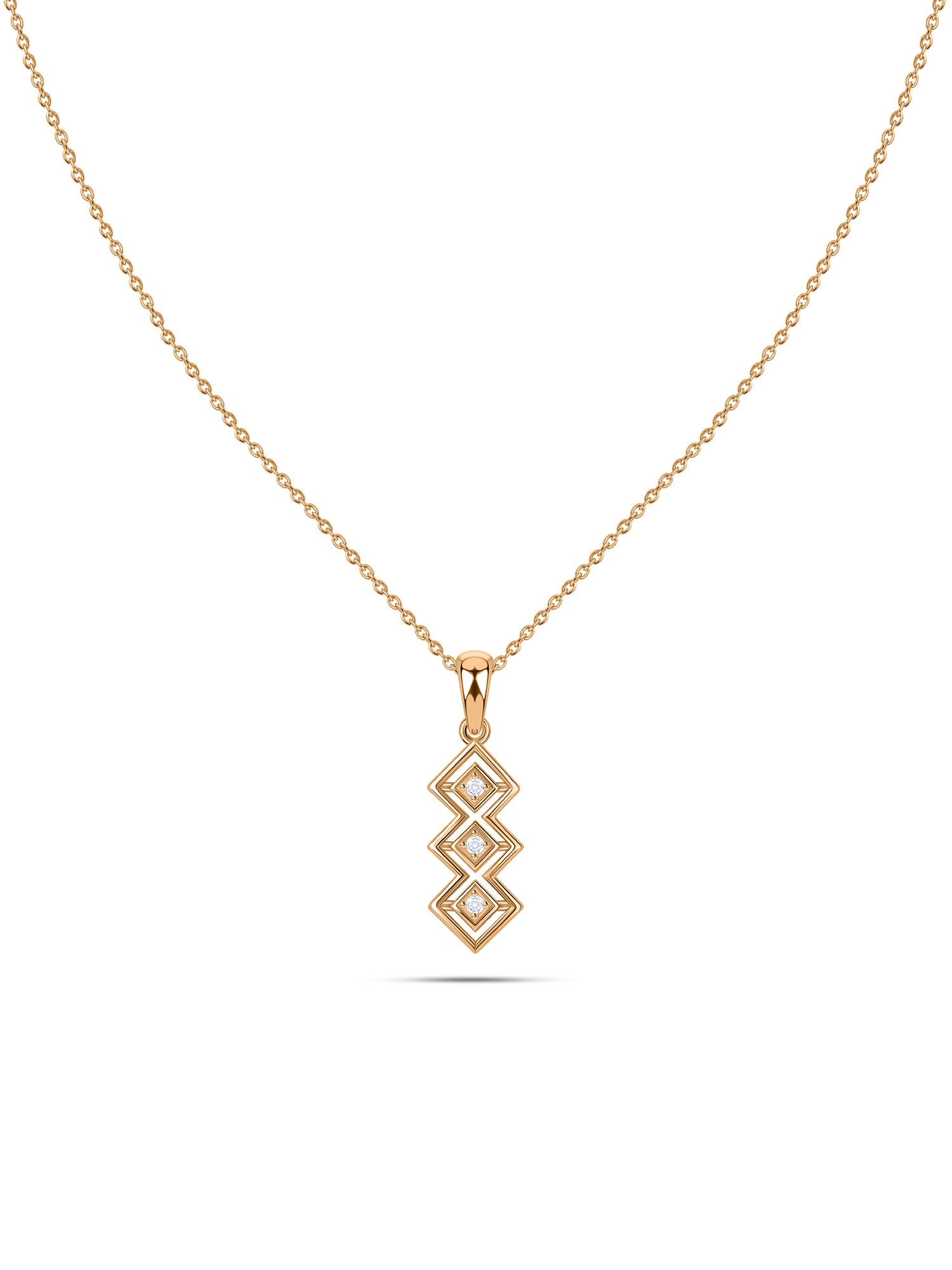 Lab Grown Diamond Geometric Vermeil Gold Pendant