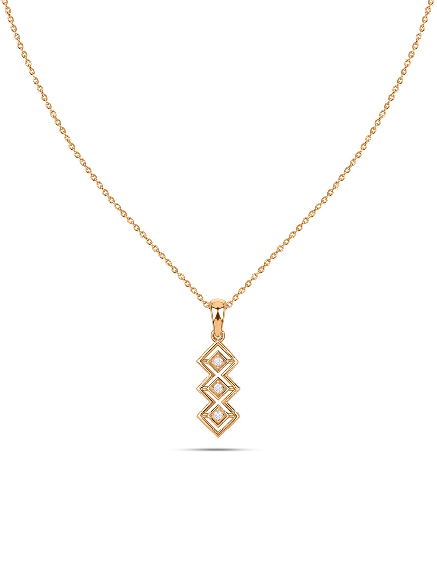 Lab Grown Diamond Geometric Vermeil Gold Pendant