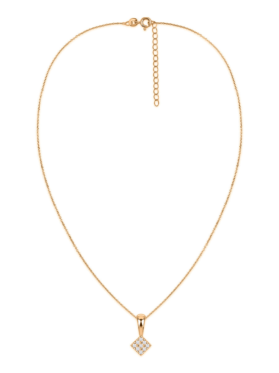 Lab Grown Diamond Cluster Vermeil Gold Pendant