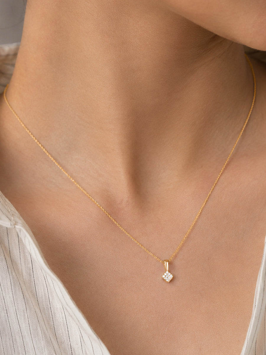 Lab Grown Diamond Cluster Vermeil Gold Pendant