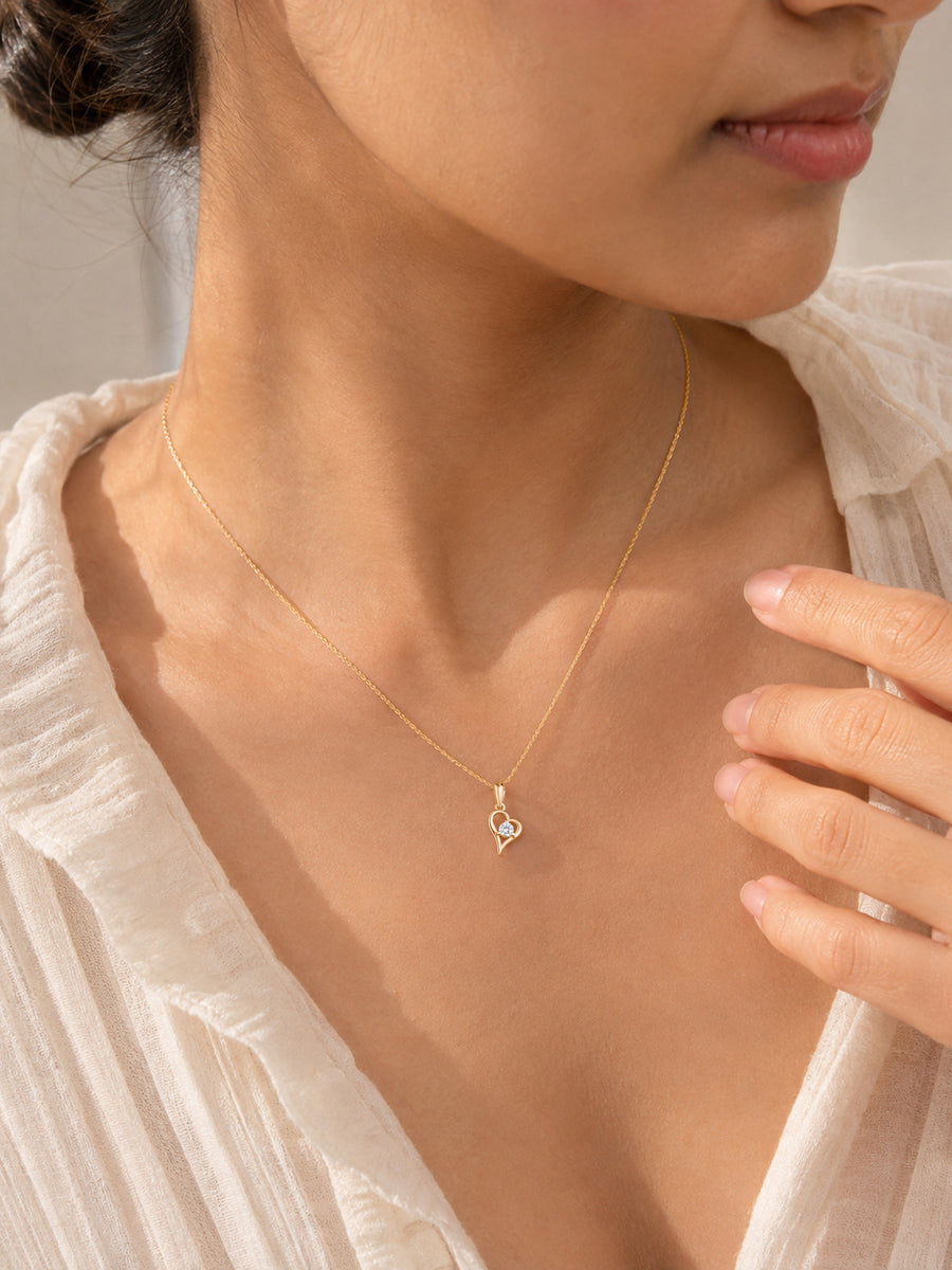 Heart Glow Lab Grown Diamond Vermeil Gold Pendant