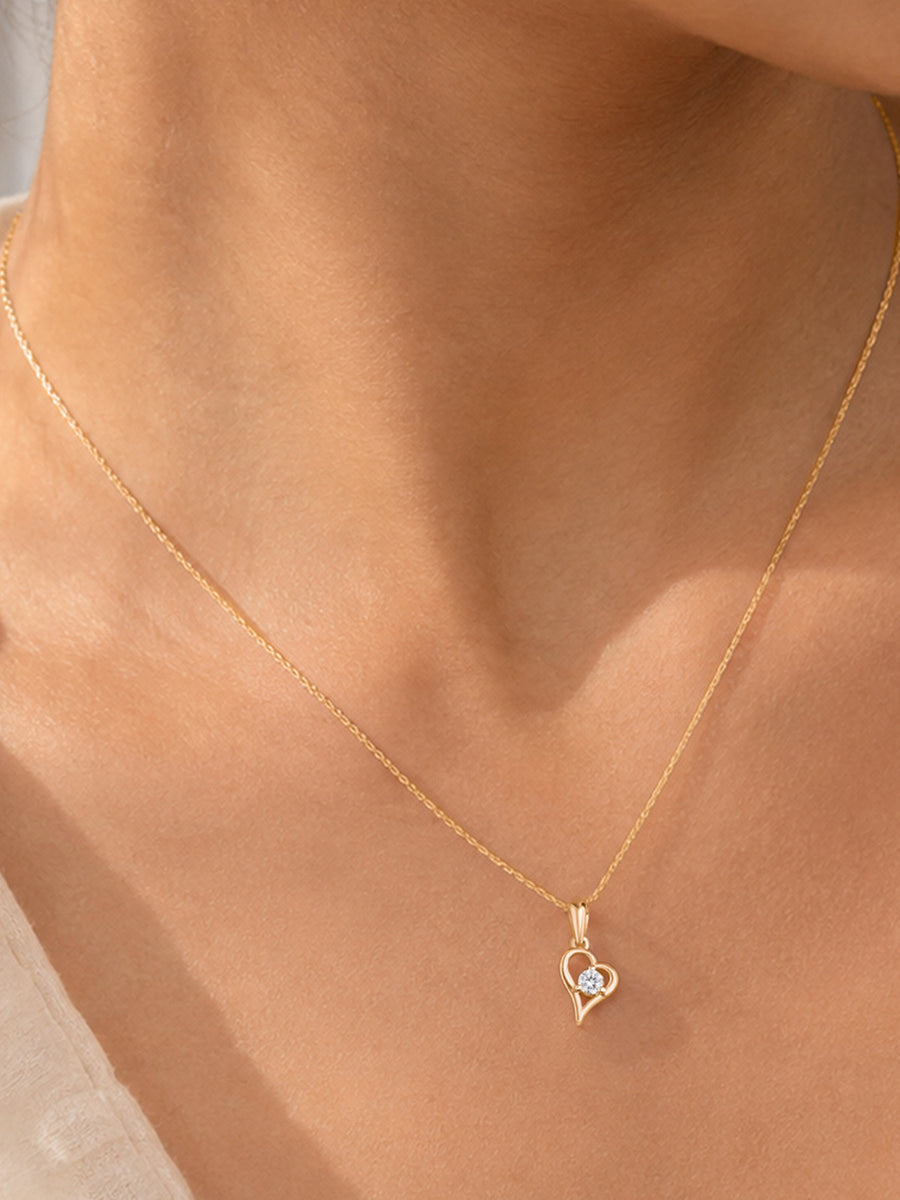 Heart Glow Lab Grown Diamond Vermeil Gold Pendant