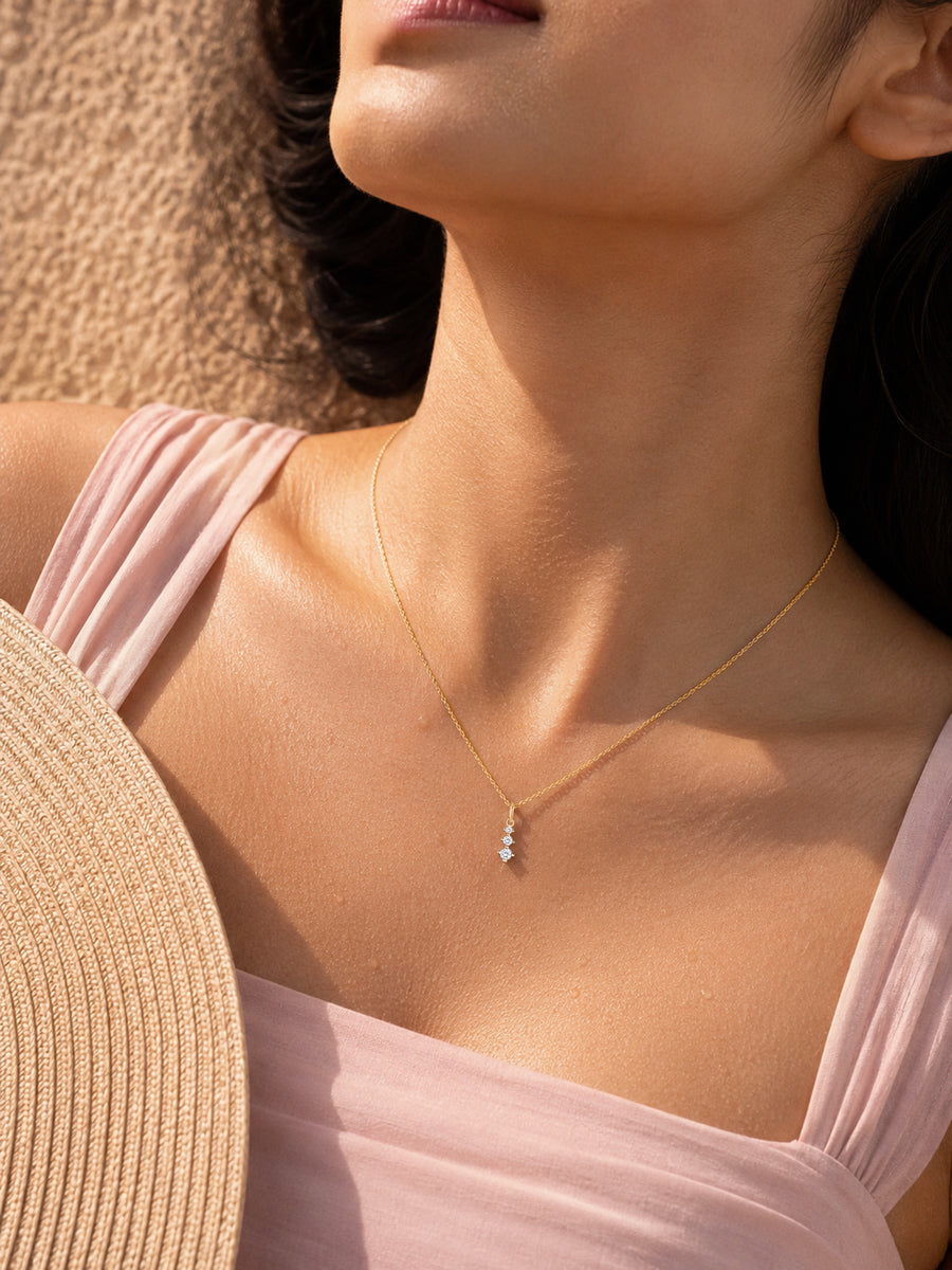 Celestial Drop Lab Grown Diamond Vermeil Gold Pendant