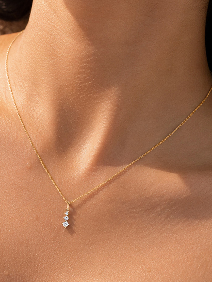 Celestial Drop Lab Grown Diamond Vermeil Gold Pendant